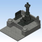 円柱型笠付き上下蓮華石塔-MU-アーバングレー