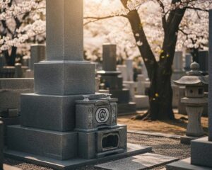 磨き上げられた石塔