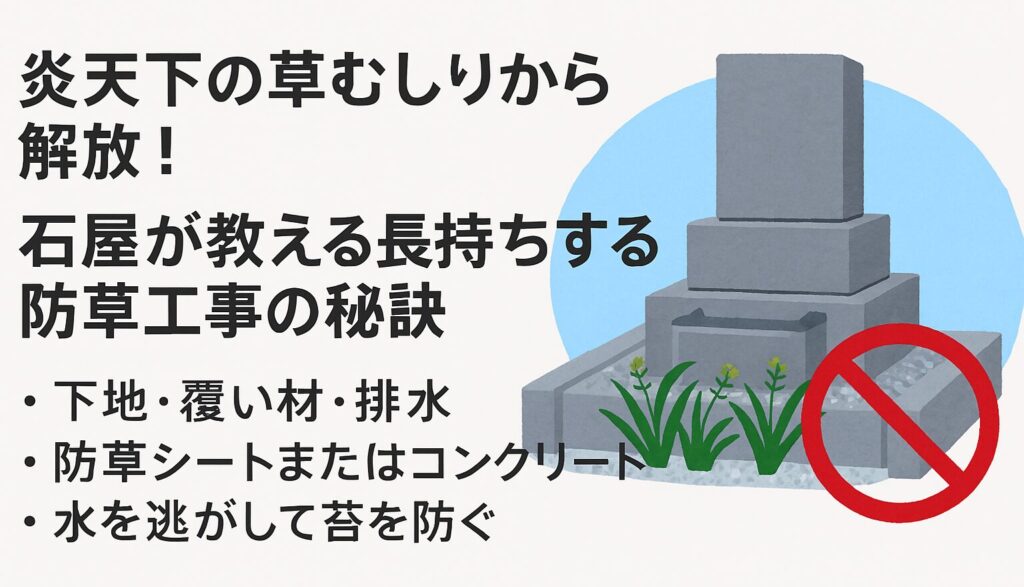 炎天下の草むしりから解放！石屋が教える長持ちする防草工事の秘訣