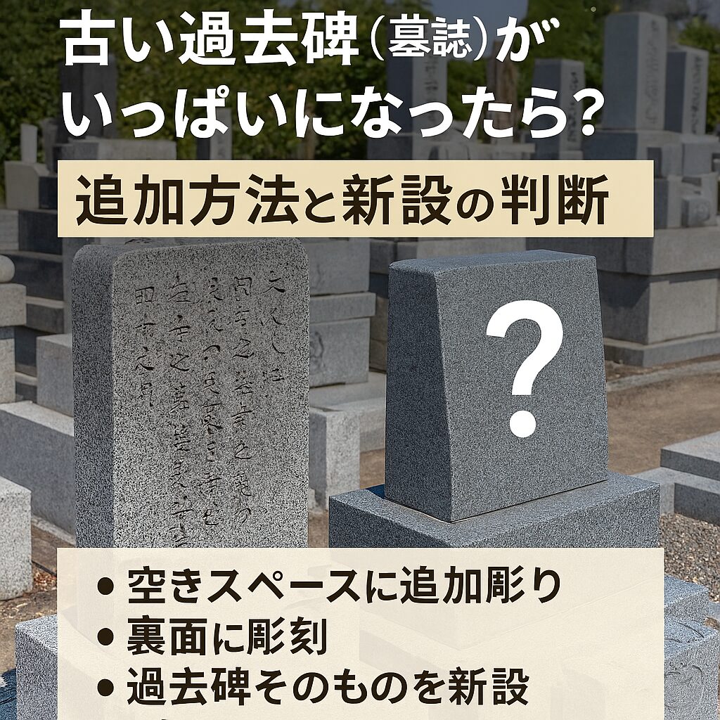 古い過去碑(墓誌)がいっぱいになったら?追加方法と新設の判断