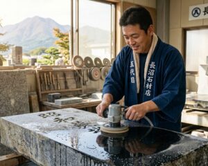 質の良いみかげ石なら「再研磨（磨き直し）」で驚くほど美しく蘇ります