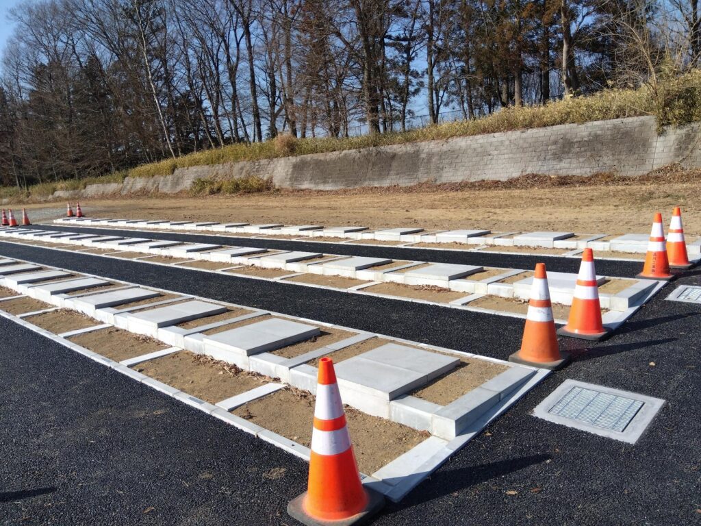 Fブロック(小区画墓地)の完成後の様子※特別徴収金(土台・カロートの工事費用)が必要となります